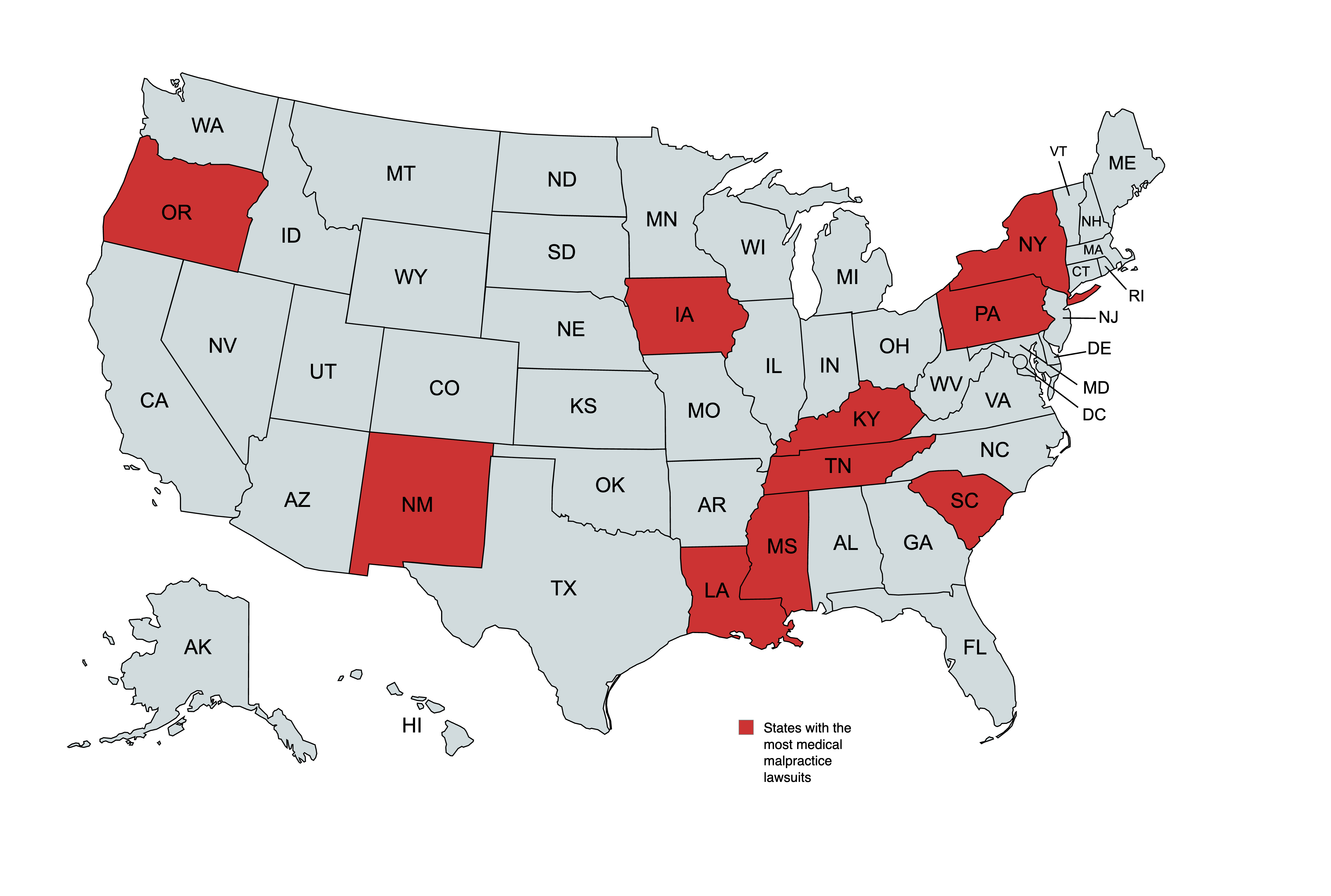 medical malpractice map 